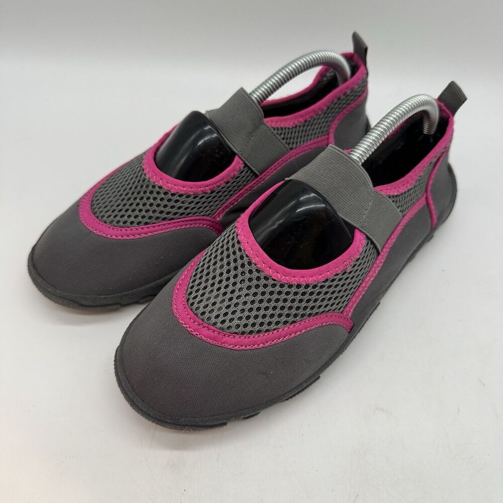 Athletech Swim Wade Water Shoes Womens 6 Gray & Pink Pool Beachcore Coastalcore